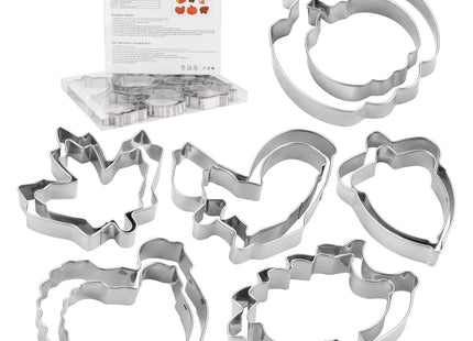 MrCookie Large Autumn/Fall Cookie Cutters,Thickened Stainless Steel