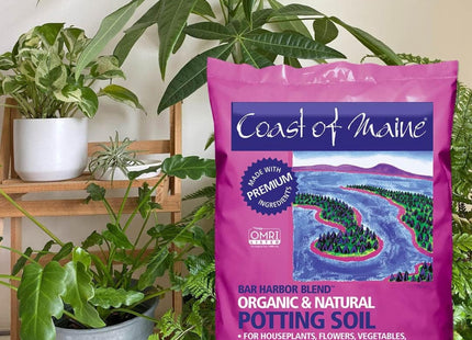 Coast of Maine Organic & Natural Bar Harbor Blend Potting Soil - Organic Soil w/Perlite for Enhanced Drainage & Aeration - for Flowers, Herbs & Veggies, Floral Baskets & Container Gardening (1CF)
