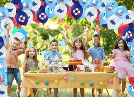45 Pcs Nautical Balloons Bulk, Nautical Party Latex Balloons Decorations