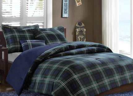 Intelligent Design Cabin Plaid All-Season Blue Twin Comforter Set, 3pc
