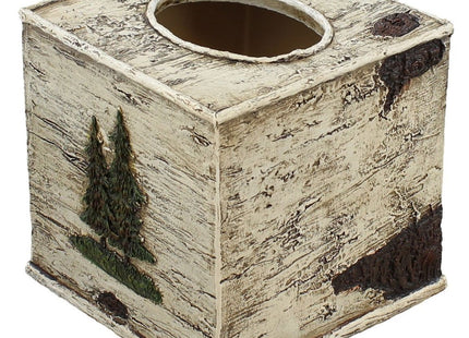 Black Bear on Birch Bathroom Accessories (Tissue Box Cover)