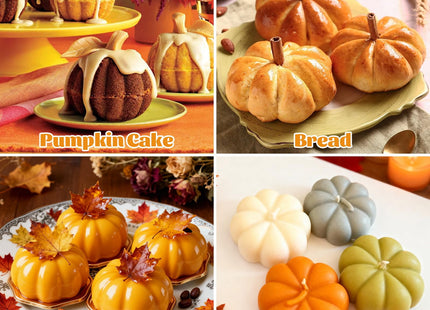 Pumpkin Cake Molds Silicone 3D Pumpkin Cake Cupcake Pan Fall Candy Molds
