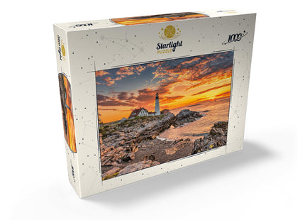 MyPuzzle Portland Lighthouse At Sunrise in New England Maine USA - Premium 1000 Piece Jigsaw Puzzle for Adults