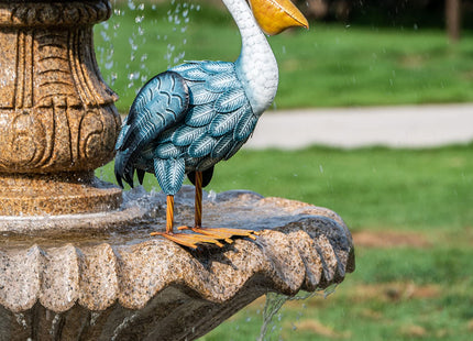 TERESA'S COLLECTIONS Pelican Statues Outdoor Decor, 16.5" Coastal Ocean Bird Garden Statues & Sculptures, Metal Yard Art Lawn Ornaments for Patio, Pond, Pool, Backyard Decorations