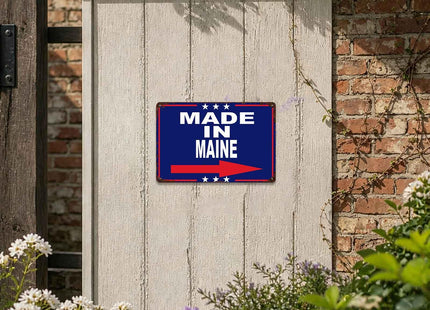 Made in Maine Vintage Metal Wall Art Signs 8X12 Inch