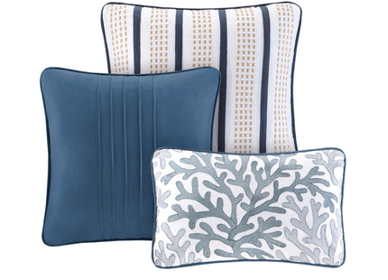 Madison Park Cottage Coastal Starfish Blue King Bedspread Set, 6pc