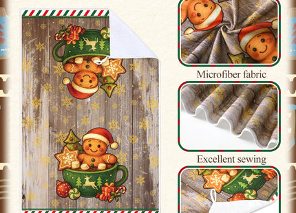 Hahafelt 6 Pcs Christmas Kitchen Towels Gingerbread Dish Cloth