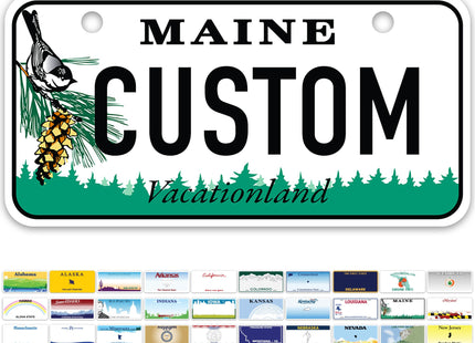 Mini License Plates, Personalized License Plates, Custom for Car, Bikes, ATV, Kids Car, Golf Cart, Jeep, 2x4 Inch, Rust-Free Fade Resistant Aluminum, USA Made By My Sign Center (Maine)