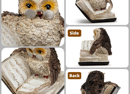 Adorable Reading Owl Statue, 2PCS Retro Resin Wise Owl Thinker Sculptures