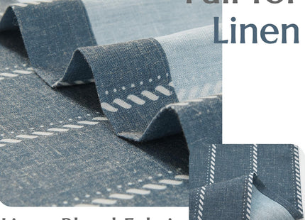 jinchan Linen Striped Tier Curtains for Kitchen Windows Nautical