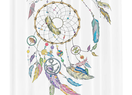 Ambesonne Tribal Shower Curtain, Dreamcatcher with Marine Objects Shell Fish Anchor Boho Print Image, Cloth Fabric Bathroom Decor Set with Hooks, 69" W x 84" L, Violet