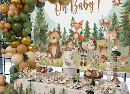 123pcs Woodland Baby Shower Decorations