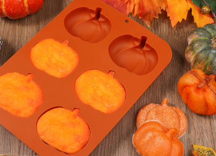 Kamehame Pumpkin Cake Molds, 2pcs Silicone Pumpkin Cake Pan 6-Cavity Fall Silicone Mold Thanksgiving Candy Mold for Baking Cupcake Chocolate