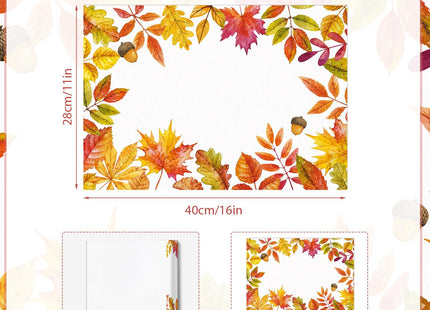 HSDSH 50 Pack Maple Leaves Fall Paper Placemats,16x 11 Inch Autumn Maple Placemat Thanksgiving Autumn Disposable Table Mats for Harvest Party Kitchen Dining Table Decoration