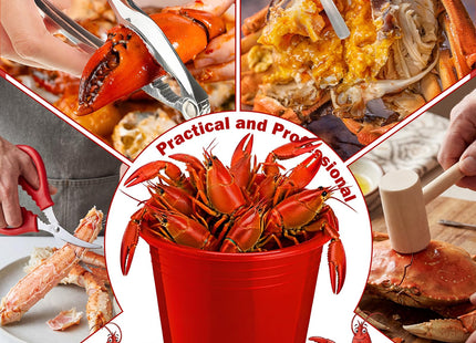 Ferrochef 61 Pcs Seafood Tools Set Plastic Crawfish Tablecloth Lobster Bibs