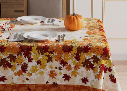 XCHI Fall Maple Leaves Orange Rectangle Tablecloth Decorations 60x84 Inch