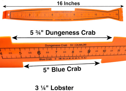 AirFly 32 in Folding Fish Ruler Measuring Board, Crab & Lobster Gauge