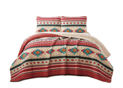 Chezmoi Collection 3-Piece Quilt Bedding Set Country Cabin Camping Wildlife Microfiber Printed Bedspread Set, King Size