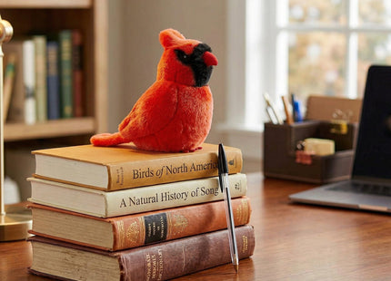 Frankiezhou Home Red Cardinal Bird Plush Toy - Realistic Northern Cardinal Stuffed Animals 6inch, Soft Plush Cardinal Animal Dolls, Cute Little Red Cardinal Plush for Your Friends