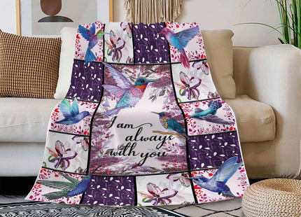 Treeswift I Am Always with You Hummingbird Blankets Soft Warm Fleece Hummingbird Throw Blankets for Kids and Adults Hummingbird Gifts for Women and Girls