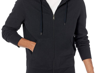 Amazon Essentials Men's Lightweight French Terry Full-Zip Hoodie, Black, Large