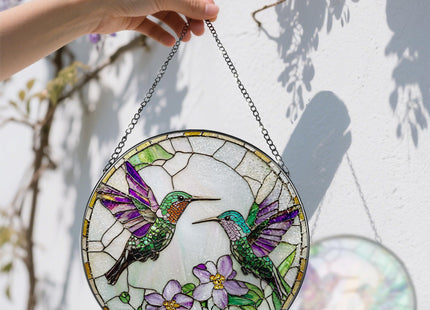 DOUHASU 8″ Hummingbird Stained Glass Suncatcher, Stained Glass Window Hanging & Ornament, Window Decor, Holiday & Christmas Ornaments | Hummingbird Gifts, Gifts Ideas