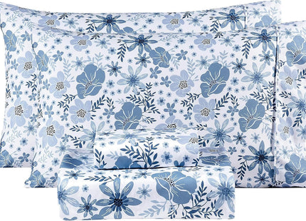 Mooreeke Queen Bed Sheets - 15" Deep Pocket Soft Brushed Microfiber Queen Bedsheets - Flat Sheet Fitted Sheet Pillowcases Included - Deer Forest Printed Christmas Sheet Set