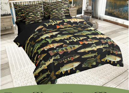 Feelyou Fishing Comforter Set with Sheets 7 Piece Queen Size