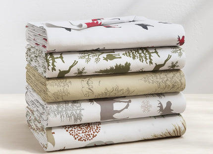 Great Bay Home Flannel Sheet Set Full Size - 100% Turkish Cotton, Double-Brushed, Lodge-Printed Bed Sheets - Ultra-Soft, Cozy, 4-Piece Bedding Set (Bear Mountain)
