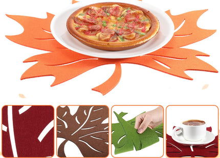 Tatuo 8 Pcs Fall Maple Leaf Placemats Autumn Placemats, 16.5 x 16.5 Inch
