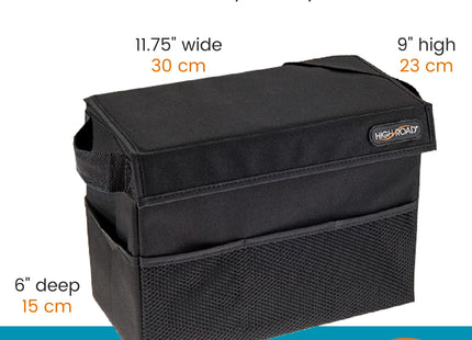 Carganizer Car Storage Bin with Lid for Front Seat, Back Seat or Trunk