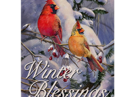 Furiaz Winter Blessings Cardinal Large Decorative House Flag