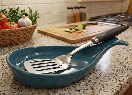 Ceramic Whale Spoon Rest - Fish Spoon Rest for Stove Top (Navy Blue)