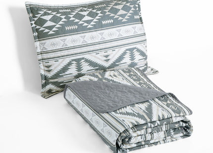 Chezmoi Collection 2-Piece Quilt Bedding Set Country Cabin Lodge Camping Outdoor Wilderness Microfiber Printed Bedspread Set, Twin, Green