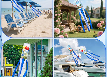 NOVWANG 40 Inch Lighthouse Windsock, Cruise Wind Sock for Vacation Beach Party Decorations Summer Outdoor Hanging Flag for Garden Yard Patio Decor