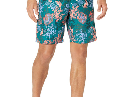 Amazon Essentials Men's 9" Breathable Swim Trunks with Mesh Lining, Elastic Waist, Pockets, Drawstring Closure, Coral Orange, Large