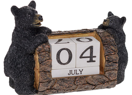 Pine Ridge Desk Calendar Blocks - Perpetual Calendar, Flip Month And Day Date Blocks, Rustic Calendars For Home, Office, Classroom And Decor (Black Bear)