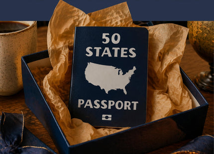 50 States Passport & Travel Journal - Track States Visited with Flag Stickers and US Travel Map - Gift for Travelers