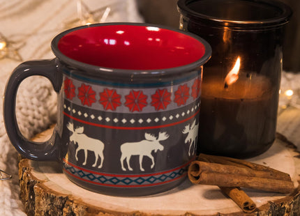 Lazy One Novelty Mugs, Funny Coffee Mug, 12 oz Ceramic Mug (Moose Fair)