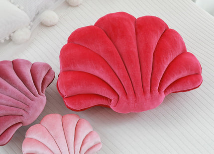GFONYLG Shell Pillow Accent Decorative Throw Pillows Seashell Shaped Soft Pillow Cushions Push Home Decor Pillows for Living Room Bedroom Couch Sofa(Hot Pink,13 X 10 Inches)