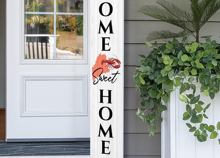 Personalized Maine Welcome Sign for Front Porch, Custom Home Sweet Home Welcome Sign with Family Name and State, Welcome Home Decorations for Outdoors, 48x8" PVC Sign (ME)