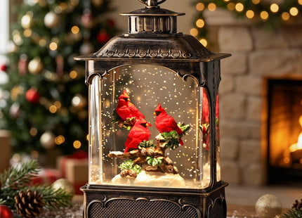 DenicMic Cardinal Snow Globe Lantern Christmas Decorations Indoor