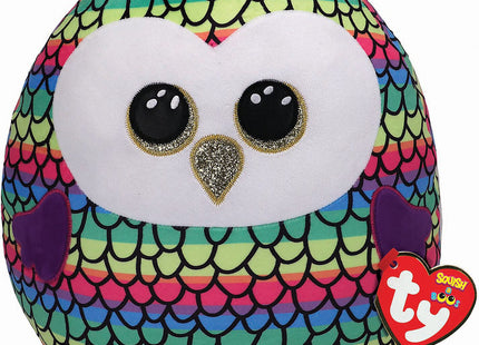 Ty UK Ltd 39291 Owen Squishaboo 10" Owl Owl-Squish-A-Boo-10, Multicoloured