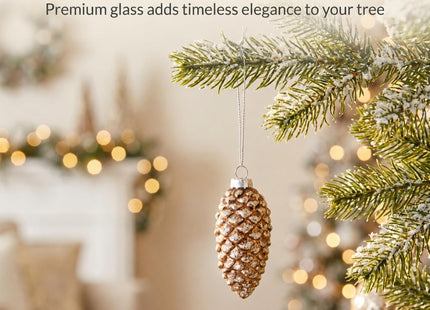 Sullivans Glittered Glass Glittered Pinecone Christmas Ornament