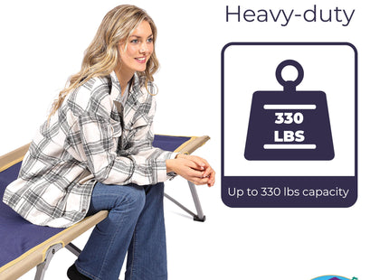 BYER OF MAINE Easy Cot, 330 lb, Extra Large Folding Cot, Bed for Adults