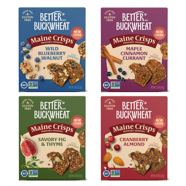 Maine Crisps Variety Pack Crackers, 4 Oz (Pack of 4)