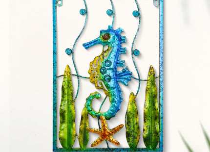 Metal Seahorse Beach Themed Bathroom Wall Art Decor,Home Wall Hanging