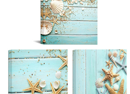 Nachic Wall Seashell Wall Art Starfish Pictures Teal Bathroom Decor