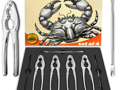 LA NOVO Crab Crackers and Tools, Set of 4, Especial Gift Box