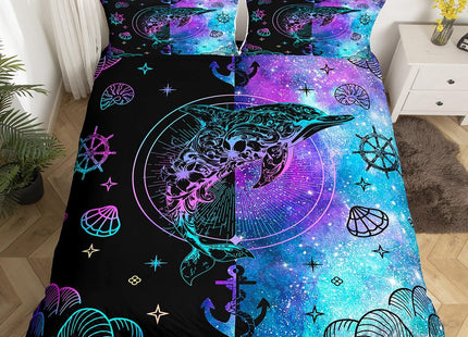 Feelyou Dolphin Ocean Duvet Cover Set Girls Twin